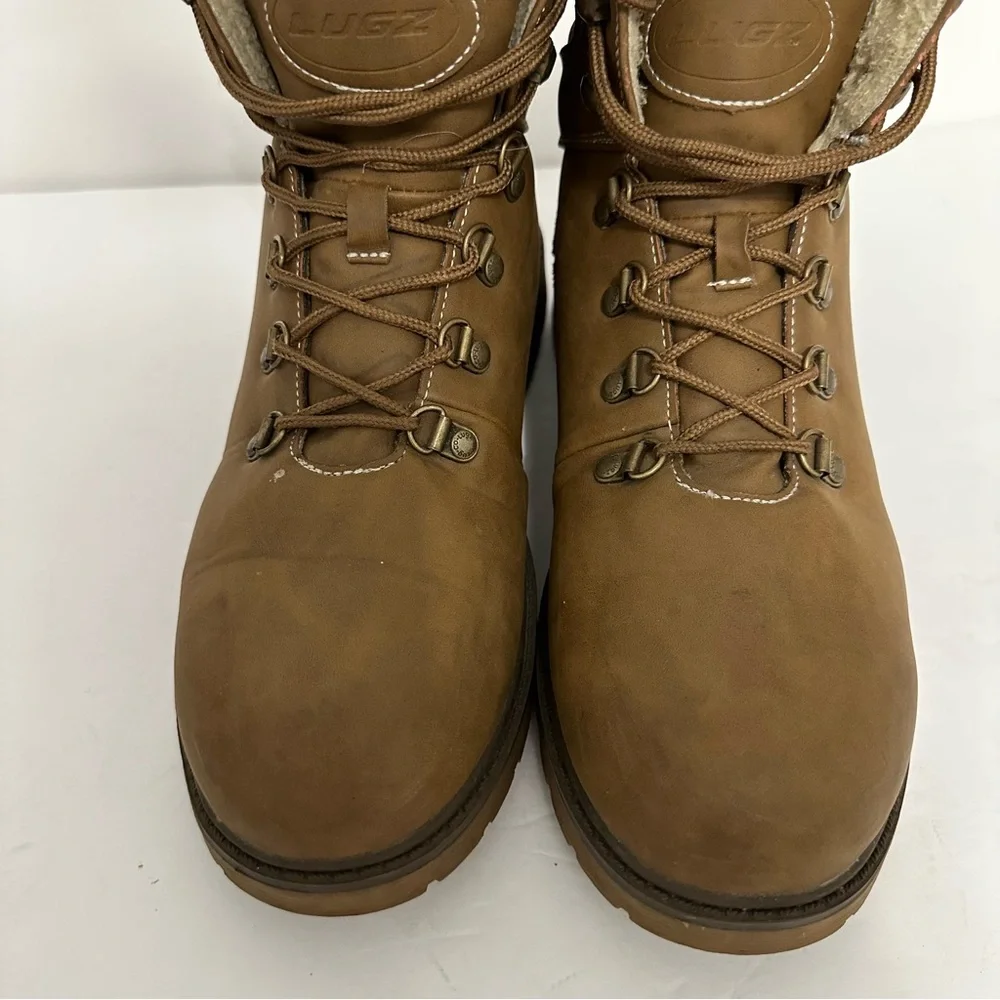 Lugz Men's Tan Grotto Fleece Chukka Boots Size 9.5 Lug Sole Slip Resistant